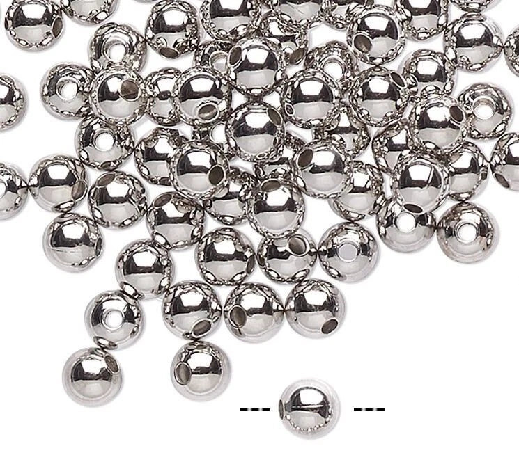 Silver Plated Brass Round Spacer Beads, 2.5mm