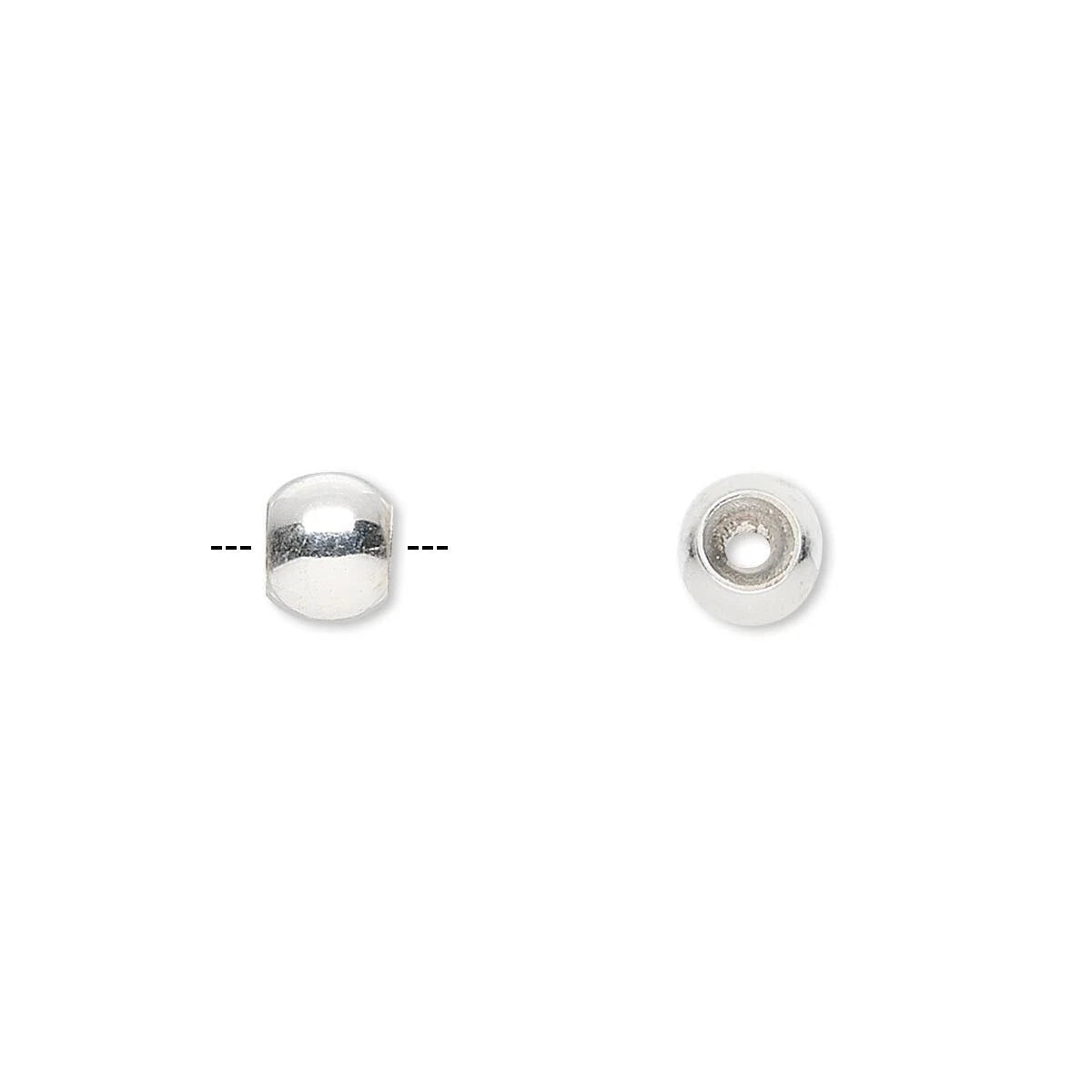 SmartBead BPS Sterling Silver Silicone-Lined Round Beads, 6mm - 2 pcs