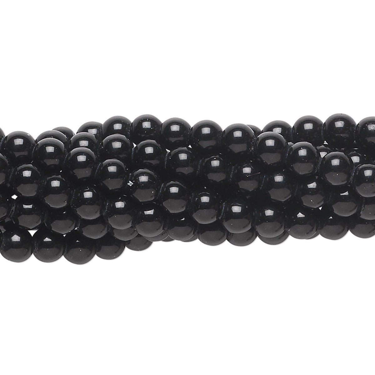Black Obsidian Round Beads, Natural, 1 Strand – 4mm, 6mm, or 8mm