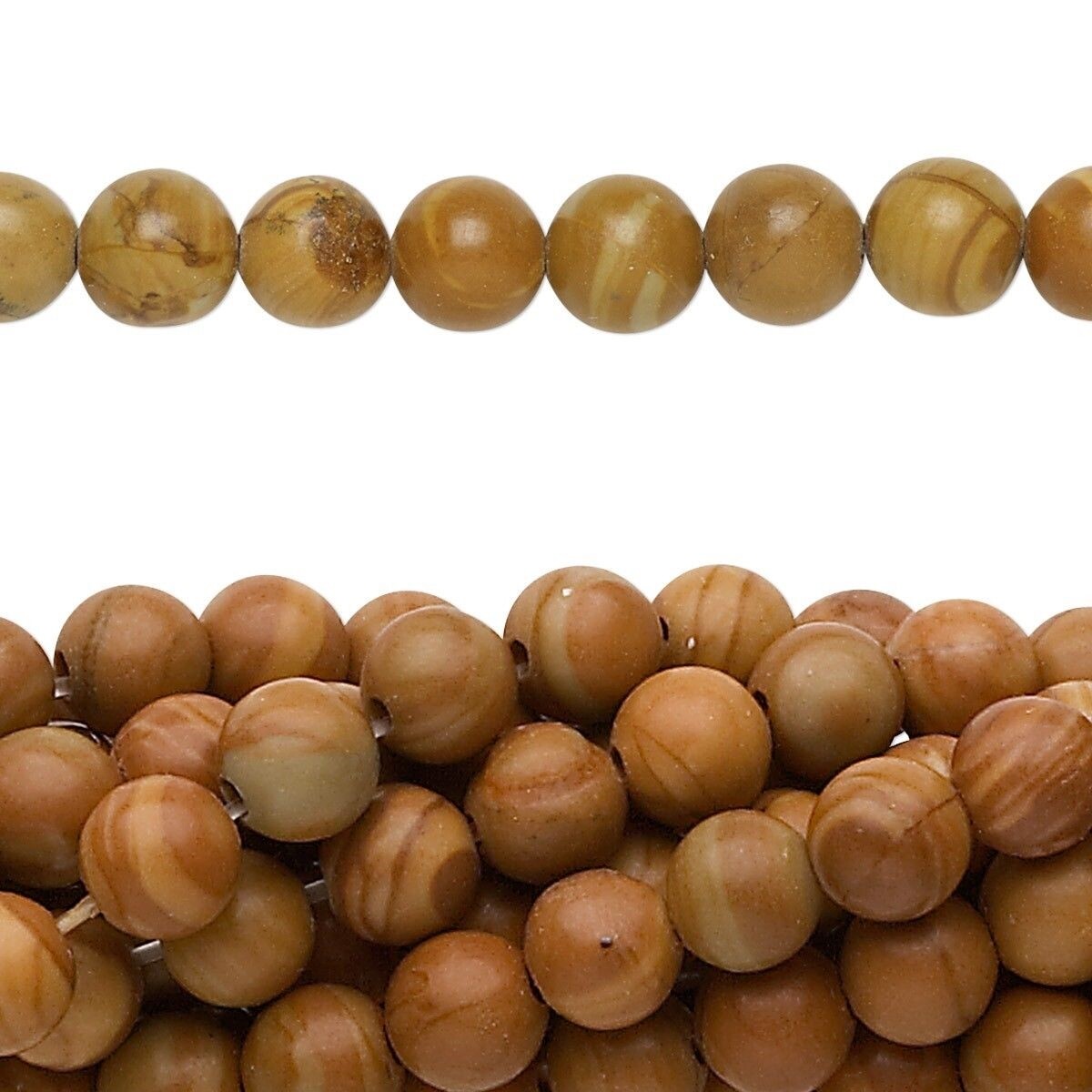 Natural Tigerskin Jasper 6mm Round Beads with 0.5-1.5mm Hole, 1 Strand (approx. 67)