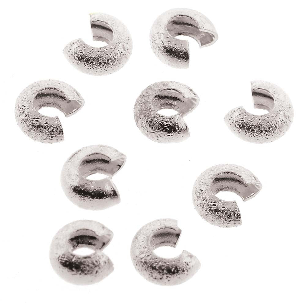 Stardust Crimp Covers, Silver Plated Brass, 4mm — 144 pcs