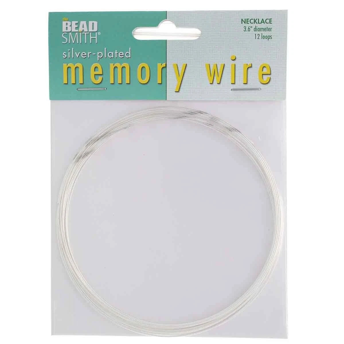 Memory Wire, Silver Plated Stainless Steel, 3.6 Inch Necklace, 12 Loops