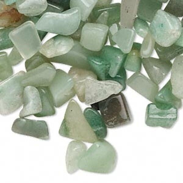 Green Aventurine Undrilled Chip Gemstones, 4-10mm, 50 Grams (approx. 650-900 pcs)