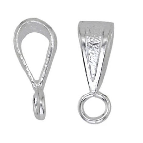 Beadalon Silver-Plated Brass Textured Fancy Slide-On Pendant Bails, 10mm, 10 pcs