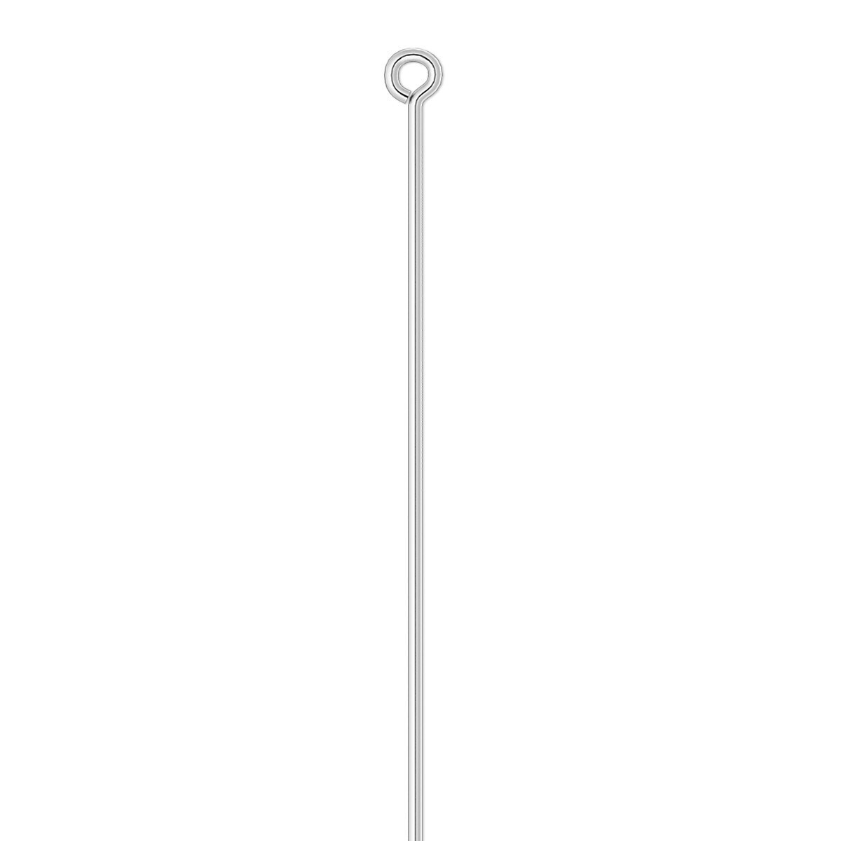 Eye Pin, 144 Silver Plated Brass 2 Inches Long 21 Gauge Standard Eye Pin