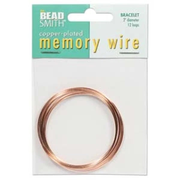 BeadSmith Copper Plated Steel Bracelet Memory Wire, 2 inch, 12 Loops