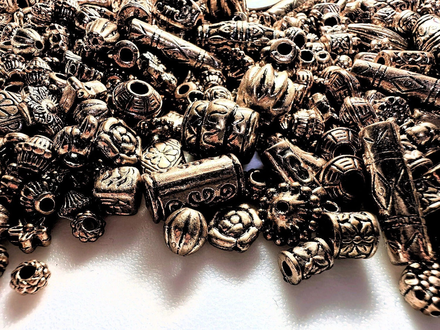 Aztec Bead Mix, Antiqued Copper Acrylic, 250g (approx. 1300 pcs)