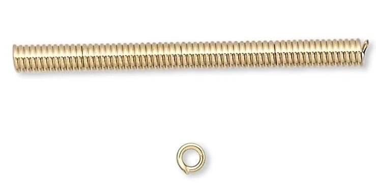 Gold Plated Brass Coil Tube Spacer Beads, 25x2mm, 100 pcs