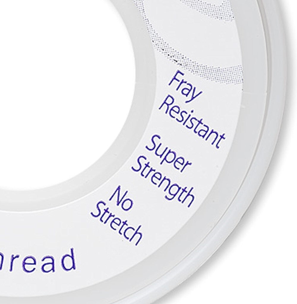 Silkon #1 Lightweight White Beading Thread, Bonded Nylon, 20 Yard Spool
