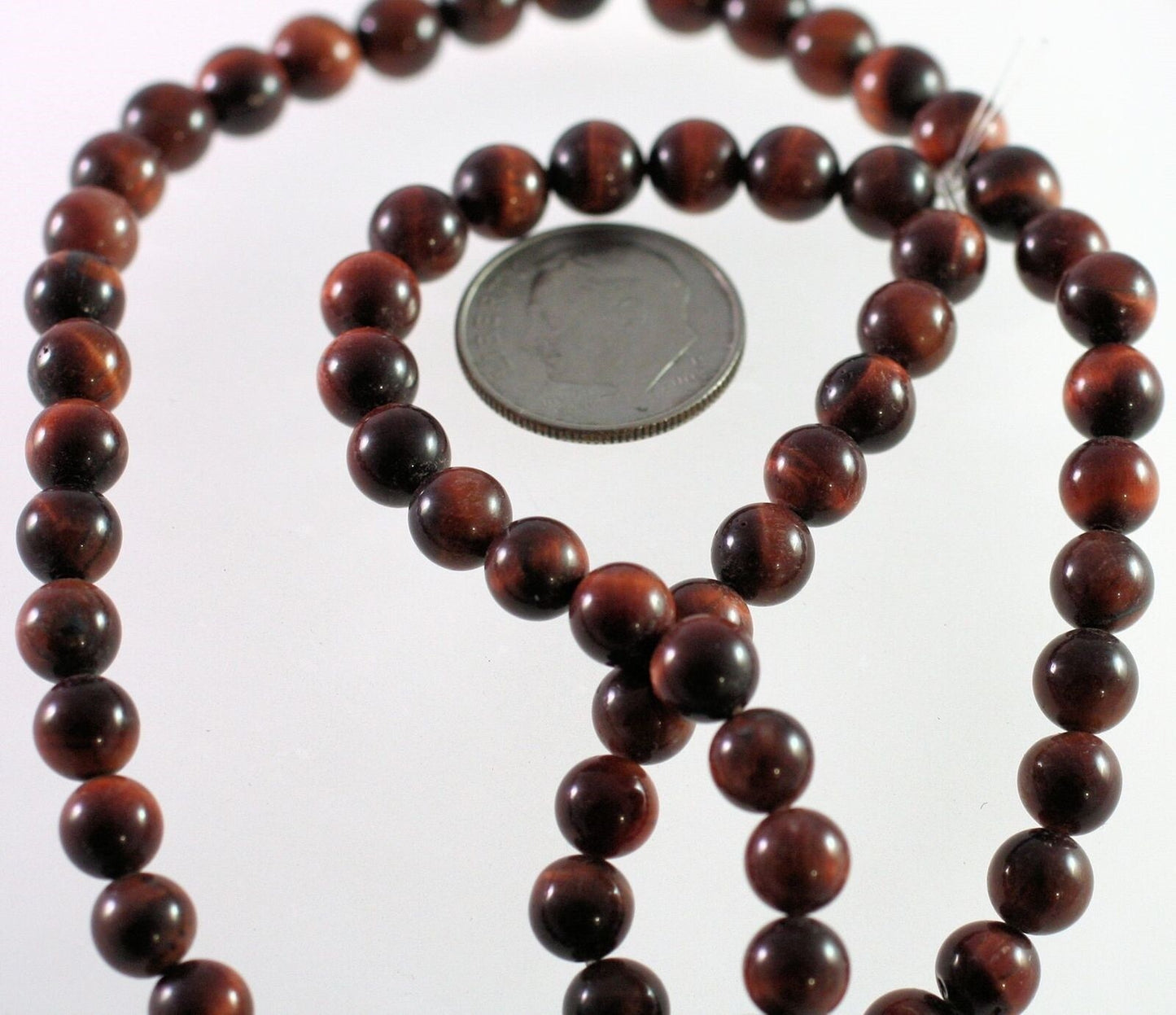 Beads, Red Tiger's Eye (Heated) B Grade 6mm Round, 1 Strand (approx. 67 pcs)