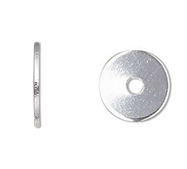 Silver Plated Steel Disc Heishi Spacer Beads, 100 pcs
