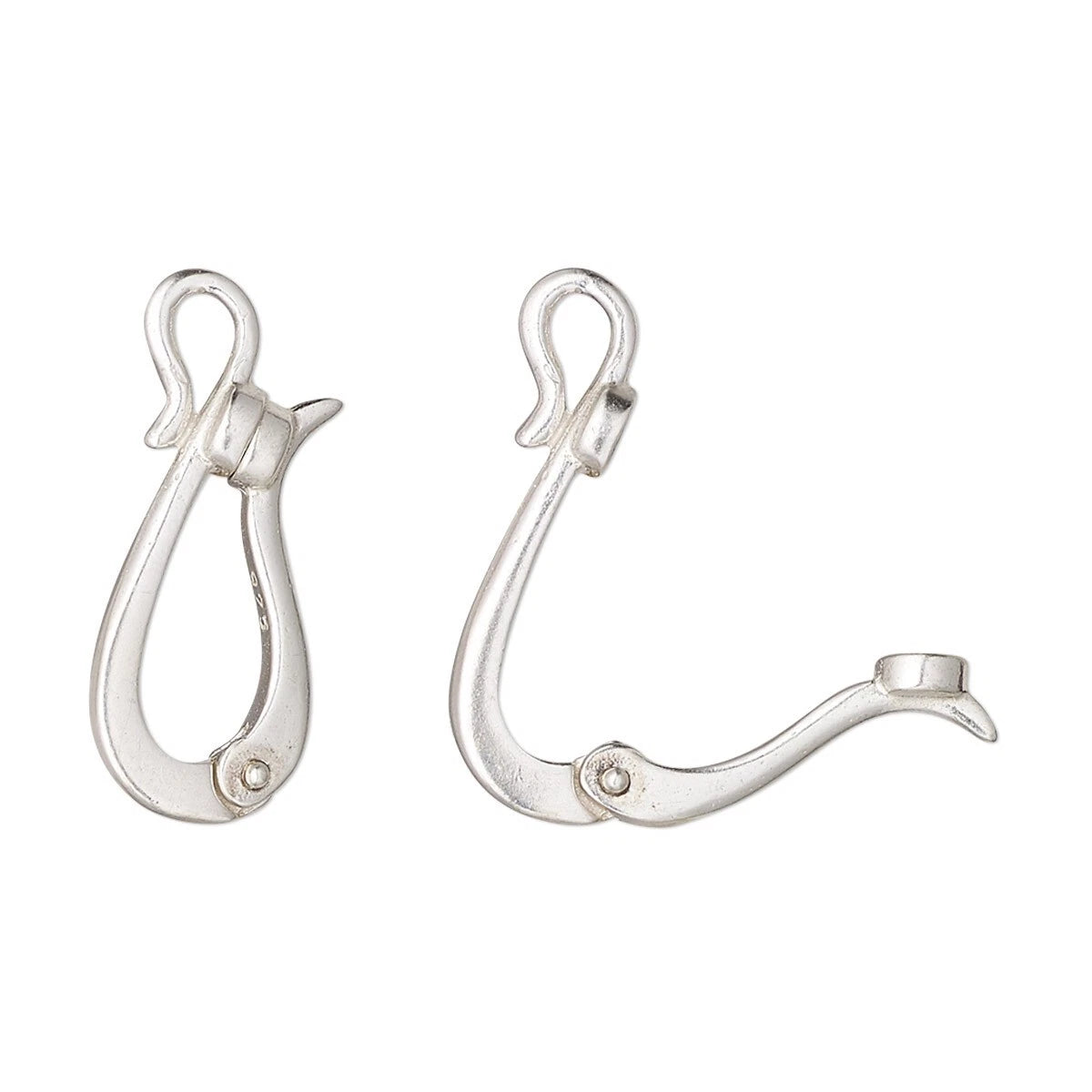 Magnetic Hinged Hook Bail Clasp, Sterling Silver 18x10mm