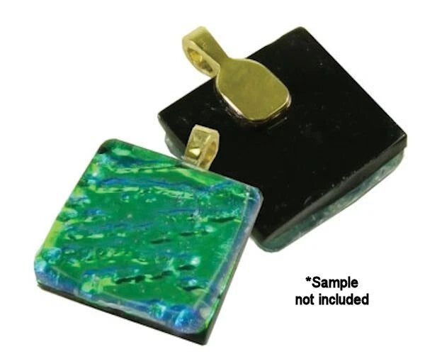 Gold Plated Stainless Steel Glue-On Pendant Bail Mount, 25x10x7mm, 5 pcs