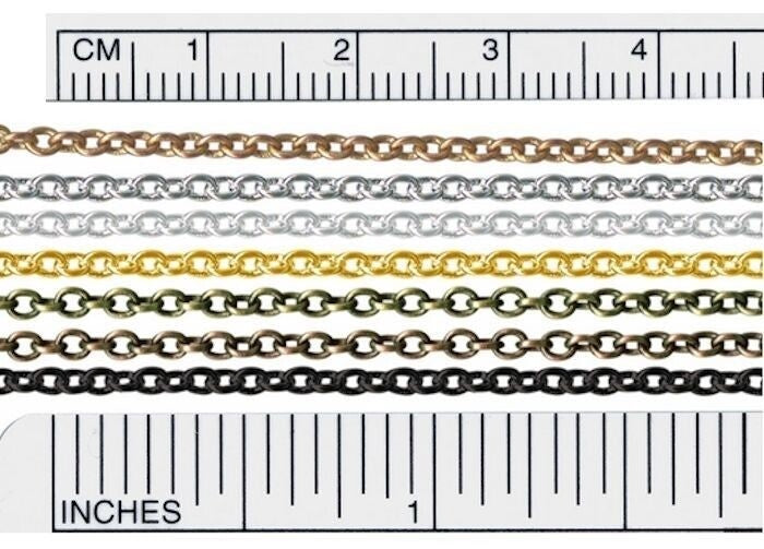 Gold Plated Brass Cable Chain, 2.1x2.7mm Links - 32 Foot Spool
