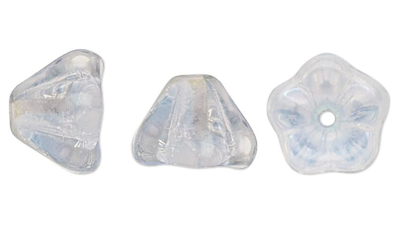 AB Crystal Czech Glass Bell Flower Beads 8x6mm