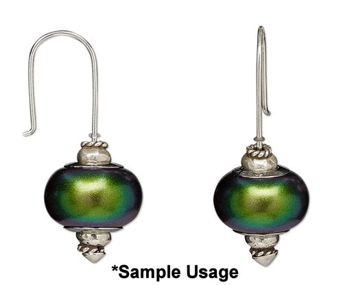 Sterling Silver Stack-a-Bead Fishhook Earwires, 34mm - 1 Pair