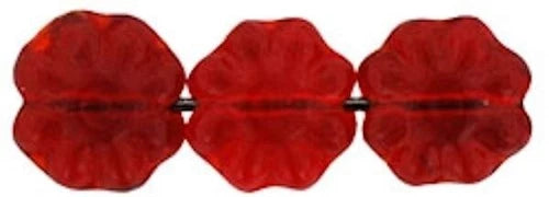 50 Czech Pressed Glass Siam Ruby Red 9mm Daisy Disc Flower Beads with 1mm Hole