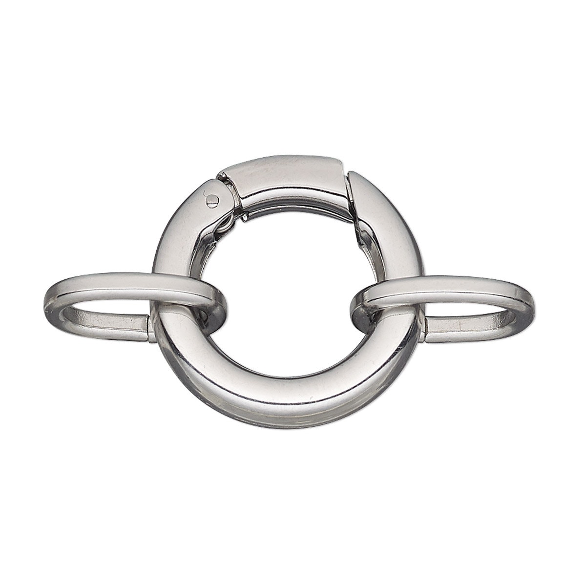 Stainless Steel Self-Closing Hinged Bail Bracelet Clasps: 21mm Round (2 Sets)