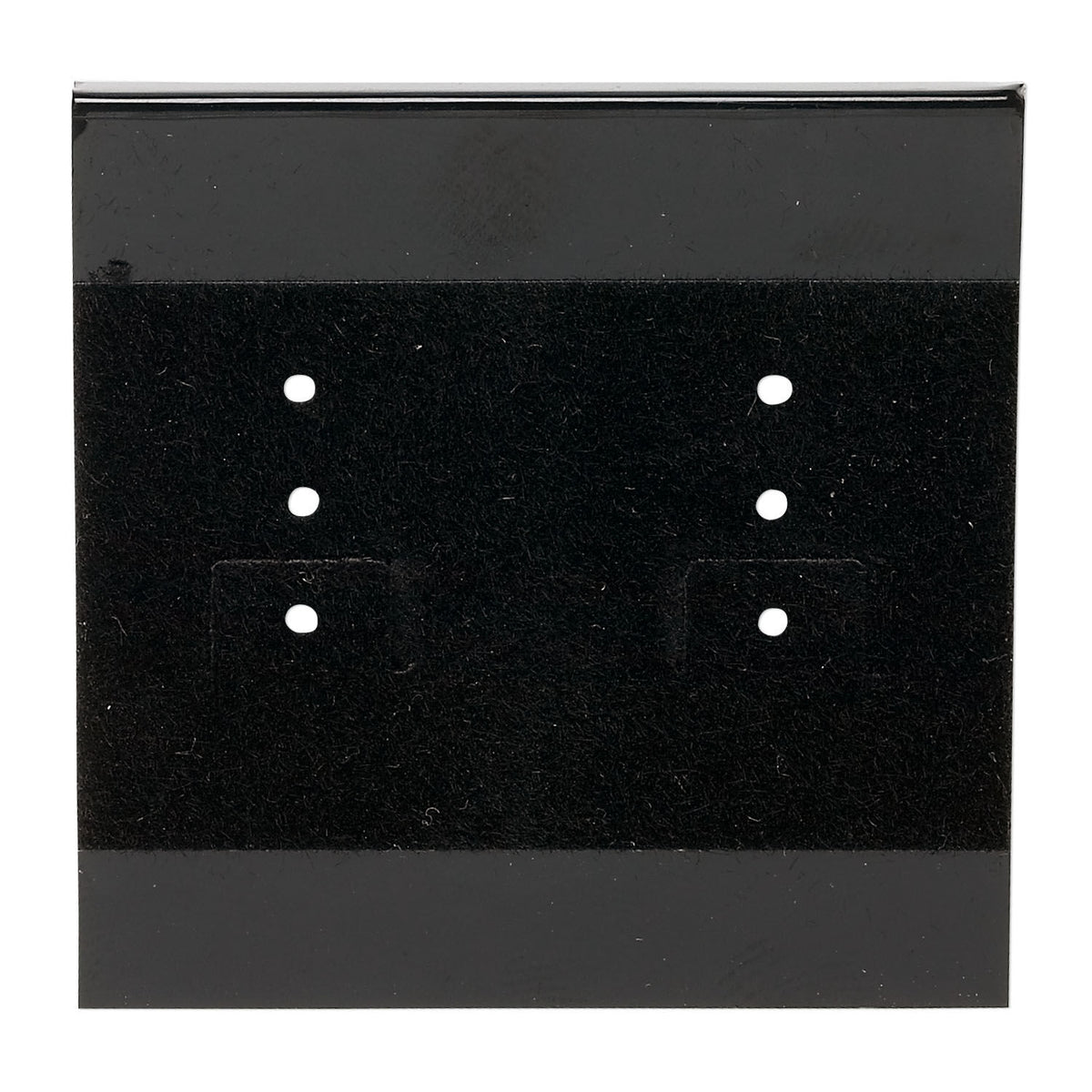 Black Flocked Plastic Earring Display Cards, 2x2 inch - 100 pcs