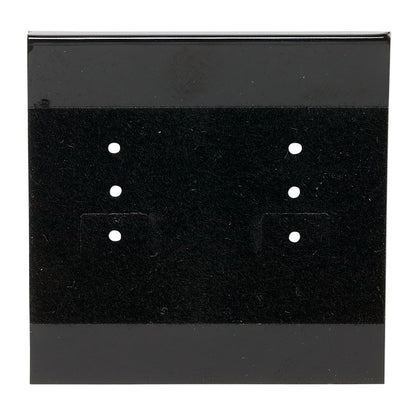 Black Flocked Plastic Earring Display Cards, 2x2 inch - 100 pcs