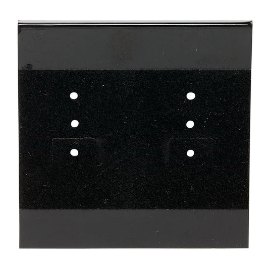 Black Flocked Plastic Earring Display Cards, 2x2 inch - 100 pcs