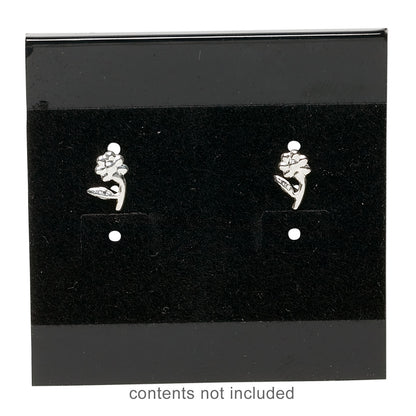 Black Flocked Plastic Earring Display Cards, 2x2 inch - 100 pcs