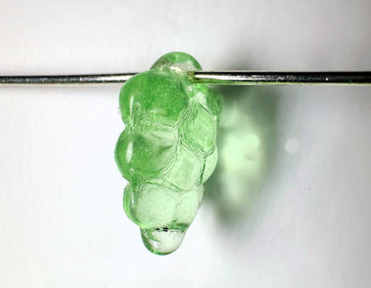 Czech Pressed Glass 3D Grape Bunch Beads 11x16mm Peridot Green — 25 pcs