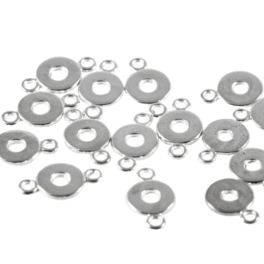 SILVER WASHER LINKS AND CHARMS
