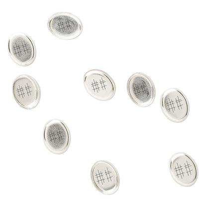 Sterling Silver Oval Bezel Cup Setting, 8x6mm, 10 pcs
