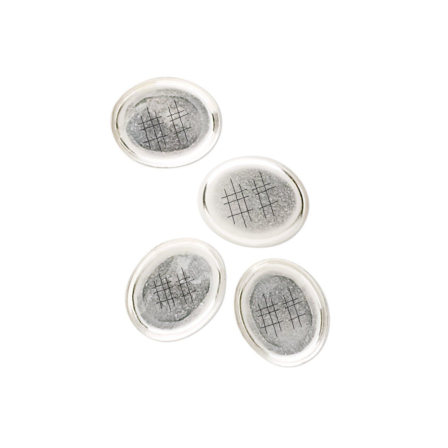 Bezel Cup Setting, Sterling Silver 10x8mm Oval Solid Back, 4 pcs
