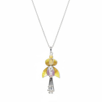 A decorative hanging charm or pendant featuring a yellow flower