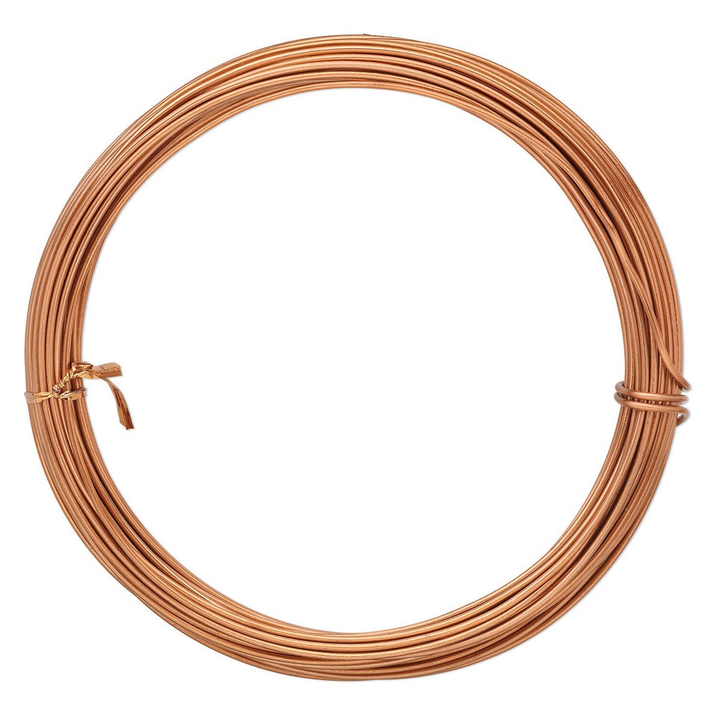 Copper Anodized Aluminum Round Wrapping Wire, 14 Gauge (1.5mm), 45 ft