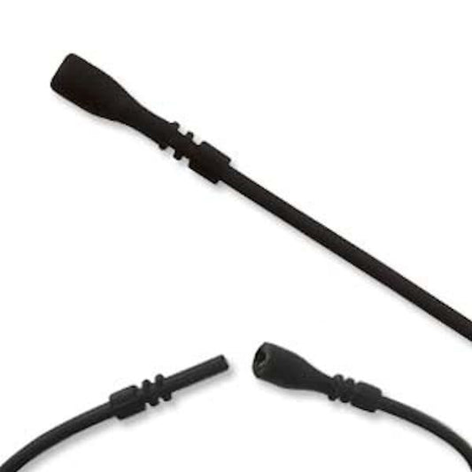 Black Silicone Rubber Necklace Cords: 24", 2mm with Locking Clasp (4 pc)
