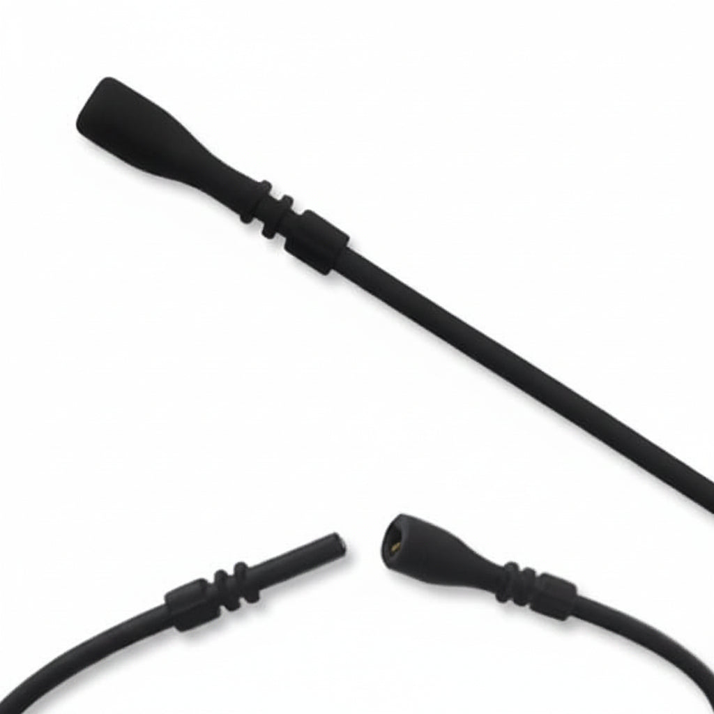 Black Silicone Rubber Necklace Cords 24" with Locking Clasp — 20 pcs