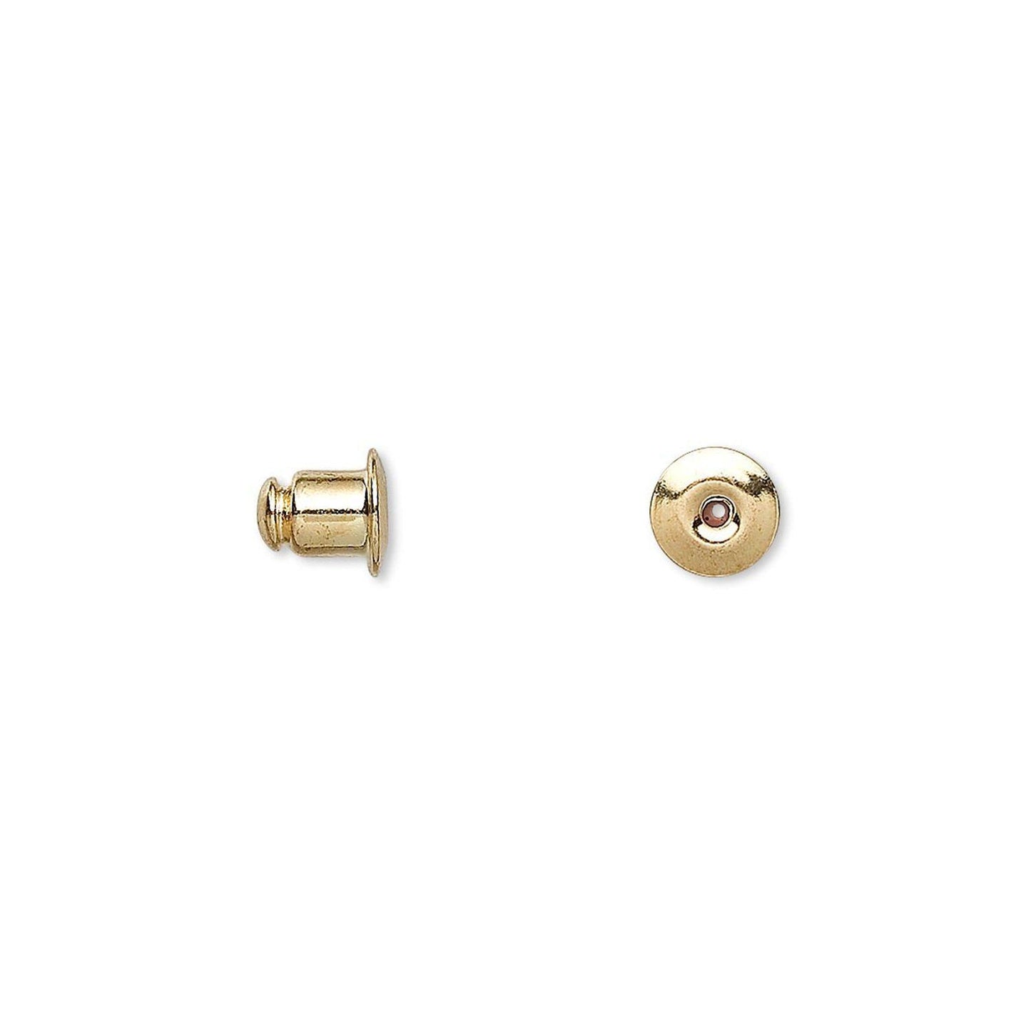 Gold Plated Brass 5.5x5mm Barrel Earring Backs (Earnuts) with Rubber Grip