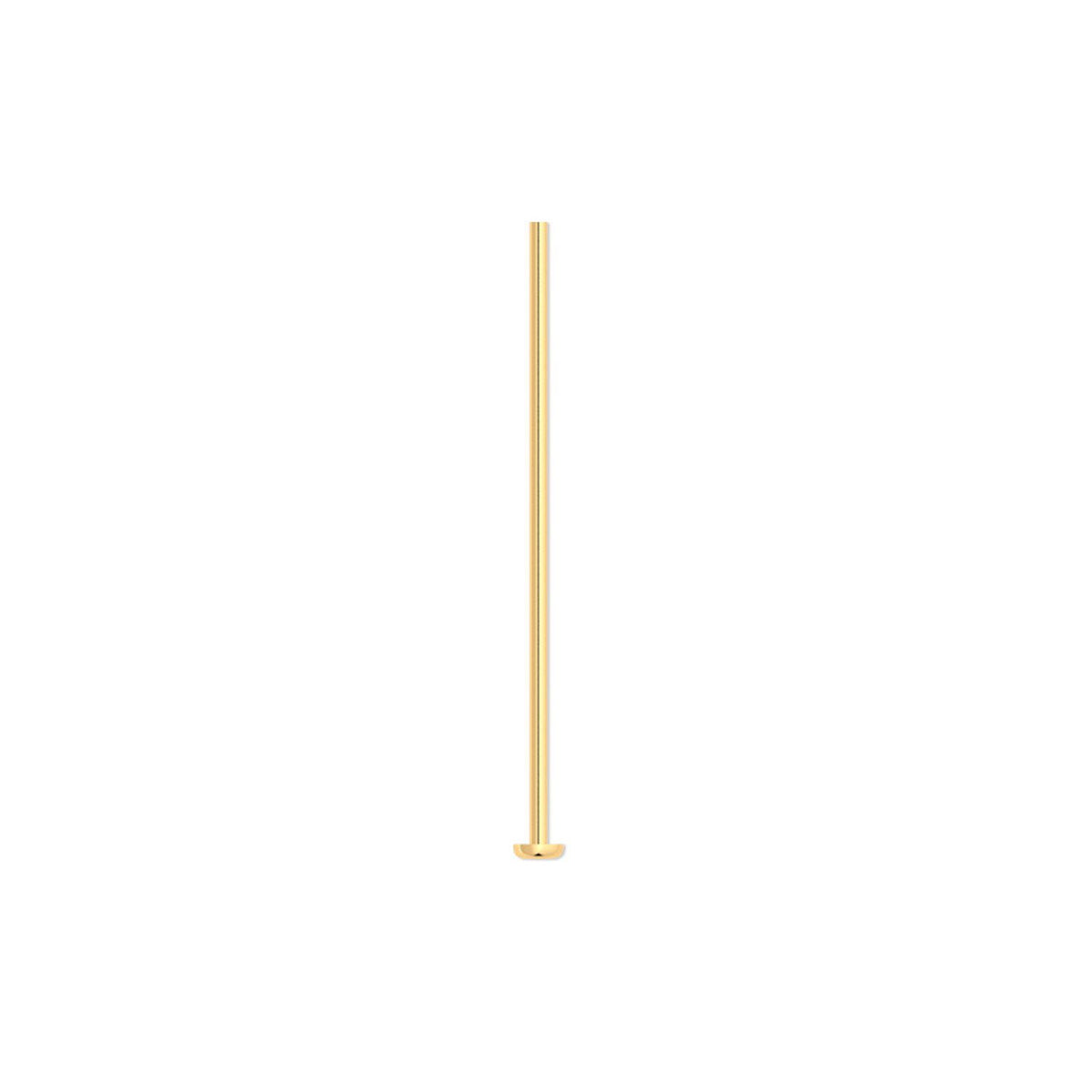 A single gold-colored metal rod or bar with a flat, straight profile and a small flat base, centered on a solid white background.