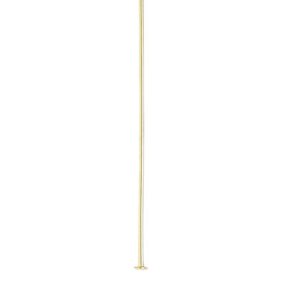 Gold-Plated Brass Head Pins, 2 inch, 21 Gauge, 100 pcs