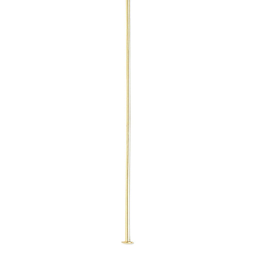 Gold-Plated Brass Head Pins, 2 inch, 21 Gauge, 100 pcs
