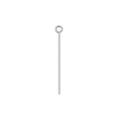 Silver Plated Brass Eye Pins, 1 inch, 21 Gauge, 100 pcs