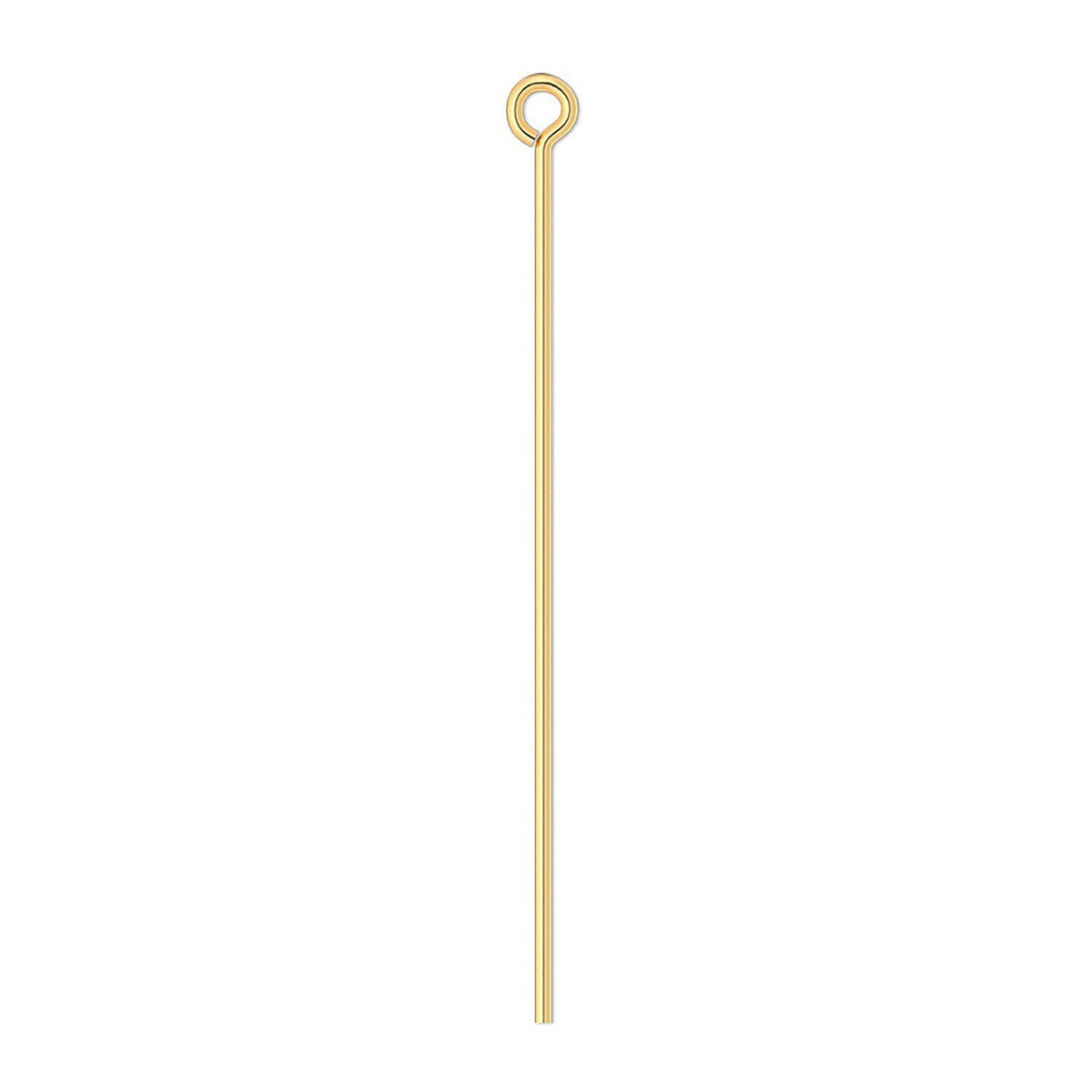 Gold Plated Brass Eye Pins, 21 Gauge (0.71mm), 1.5 Inch - 100 pcs