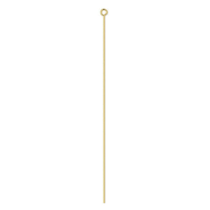 Gold Plated Brass Eye Pins, 3 inch, 21 Gauge, 100 pcs