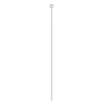 Silver Plated Brass Eye Pins, 3 inch, 21 Gauge, 100 pcs