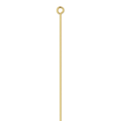 Beadsmith Gold Plated Brass Eye Pins, 4 inch, 21 Gauge, 100 pcs
