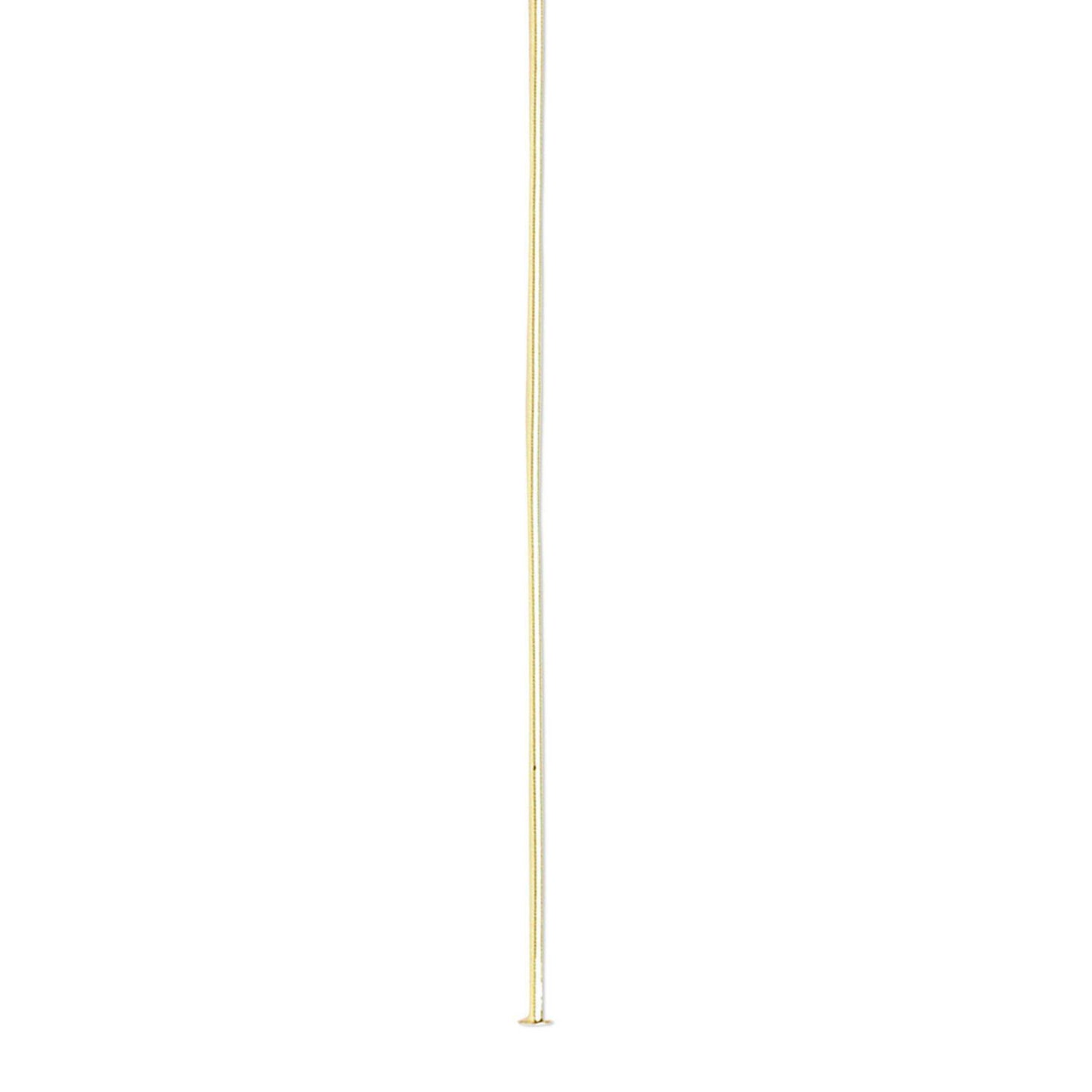 Gold-Plated Brass Head Pins, 2 inch, 24 Gauge, 100 pcs