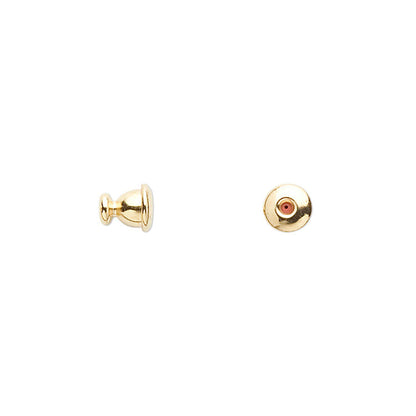 Stick Pin Clutch, Gold Plated Brass 6x5.5mm Open Ended Hat Pin Clutches