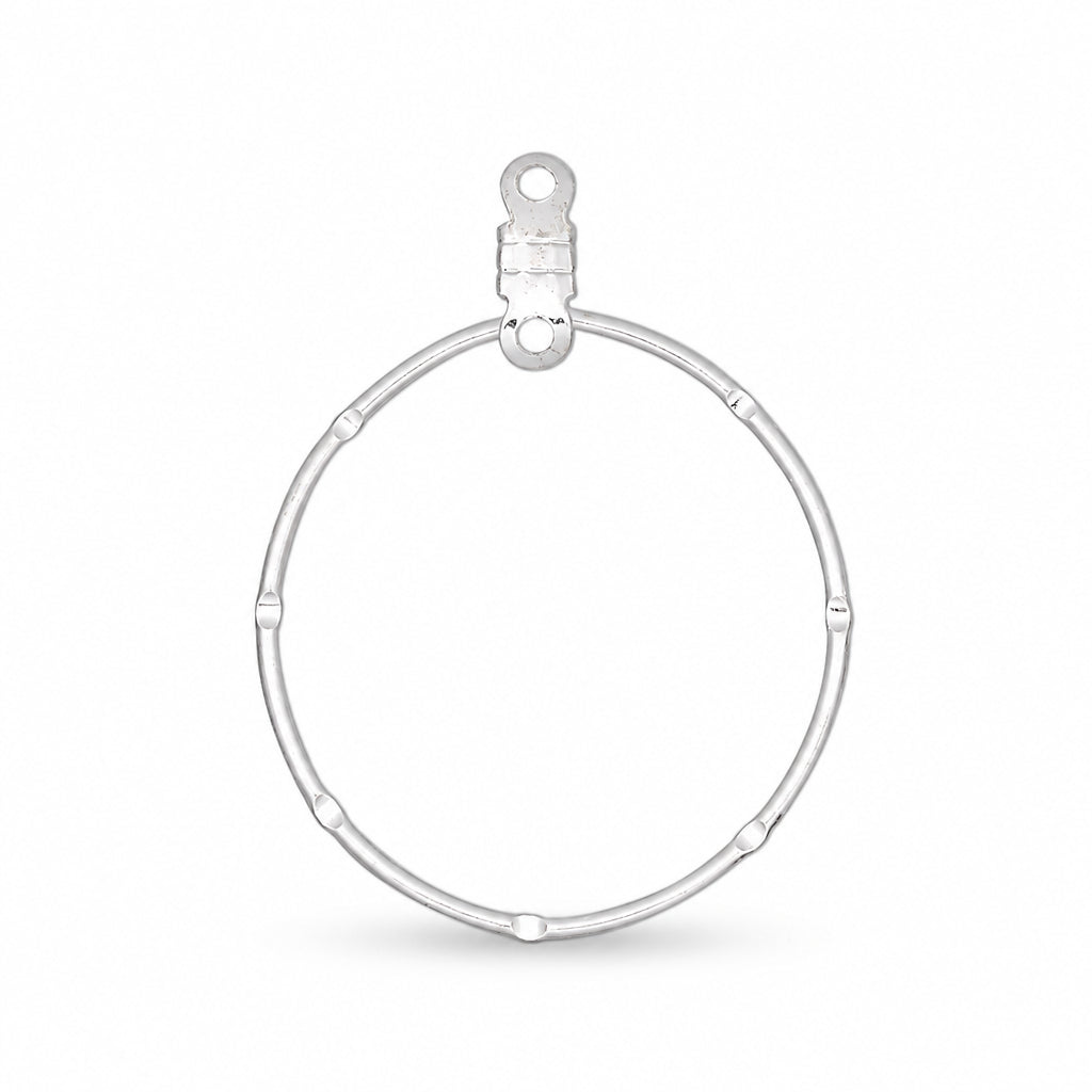 silver notched ring hoop