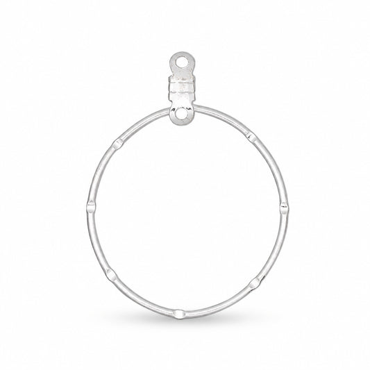 silver notched ring hoop