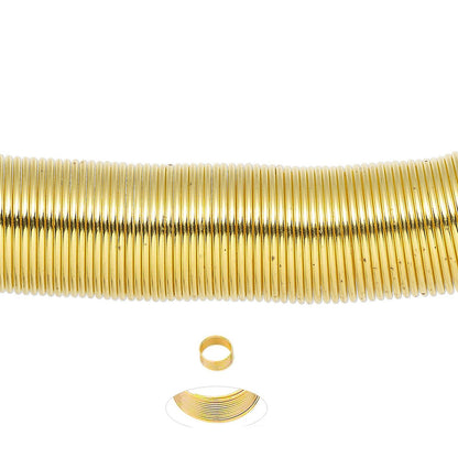 Bead Smith Gold Plated Ring Memory Wire 3/4", approx. 125 Loops