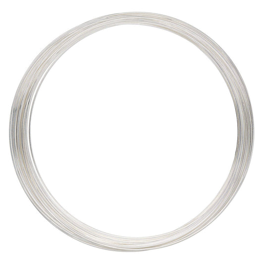 Silver Plated Stainless Steel Necklace Memory Wire 3-5/8", 1 oz (approx. 30 loops)