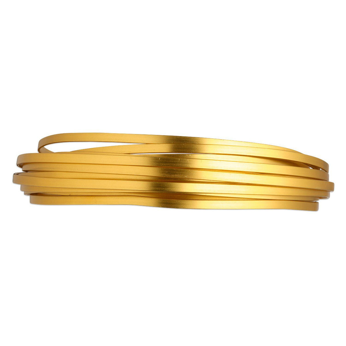 A gold-plated multi-band bracelet with multiple thin, parallel bands, shown on a plain white background.